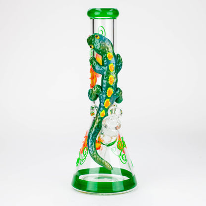 14" Resin 3D Glow in the dark artwork 7mm glass beaker water bong [GB208]_6