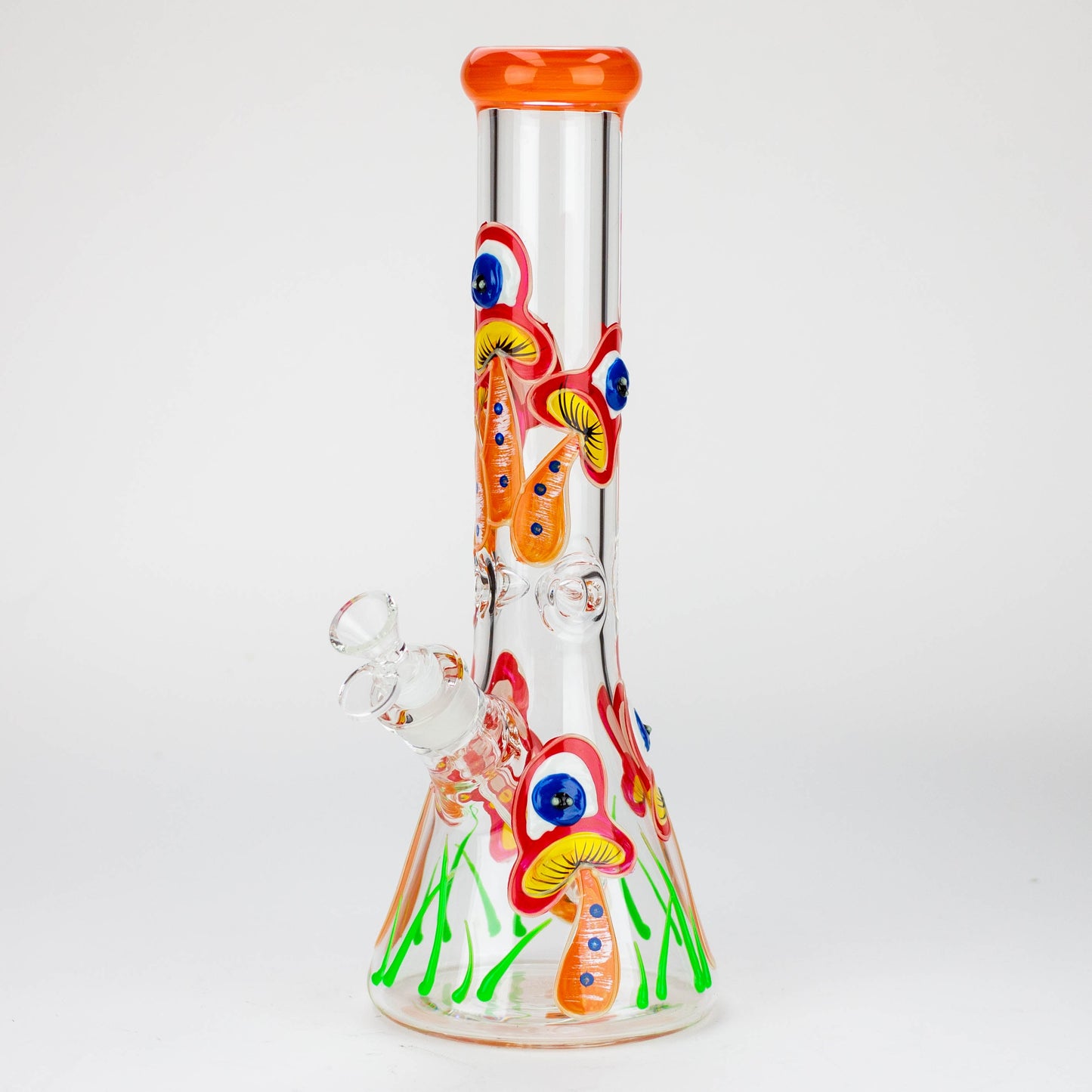 14" Resin 3D Glow in the dark artwork 7mm glass beaker water bong [GB208]_15