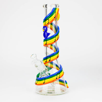 14" Resin 3D Glow in the dark artwork 7mm glass beaker water bong [GB208]_17