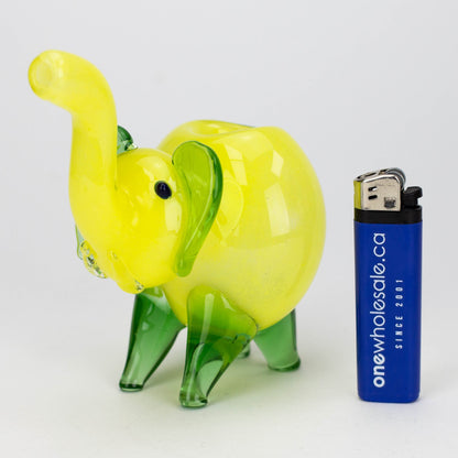 Standing XL elephant glass hand pipe-Solid Color_1