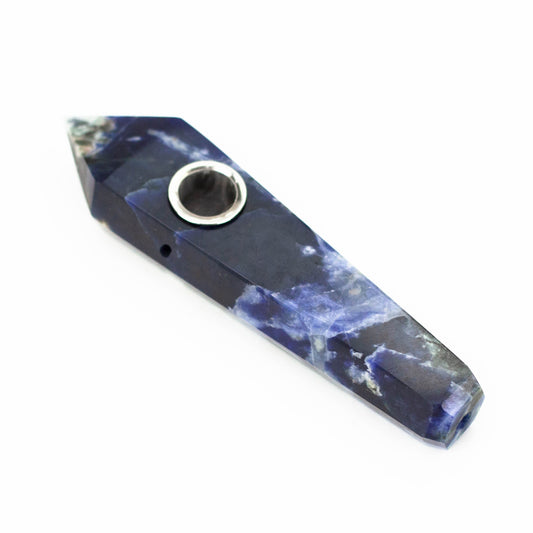 Acid Secs | Blue Sodalite Crystal Pipe with Choke_0