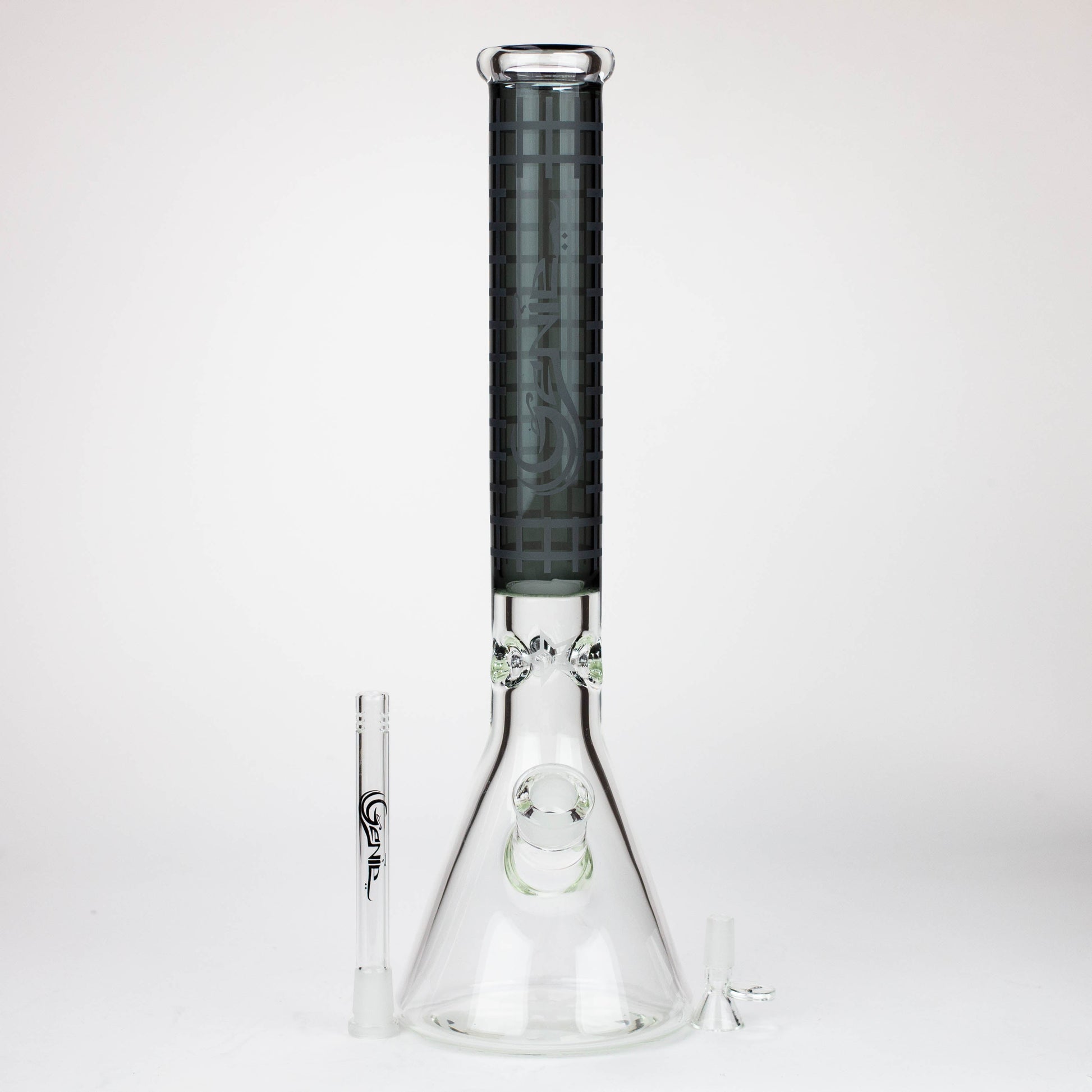 Genie | 17" sandblasted artwork tube 7 mm glass water bong [GB21004]_6