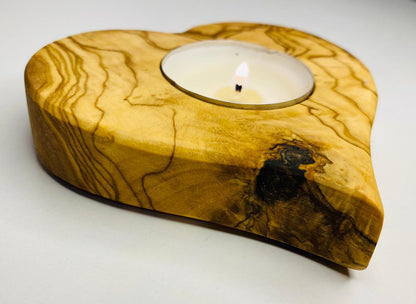 VOW | Olive wood Heart Candle Holder_6