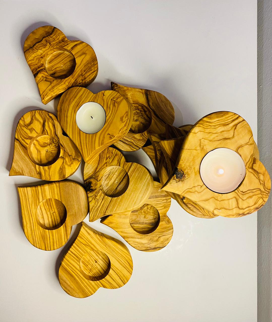 VOW | Olive wood Heart Candle Holder_2