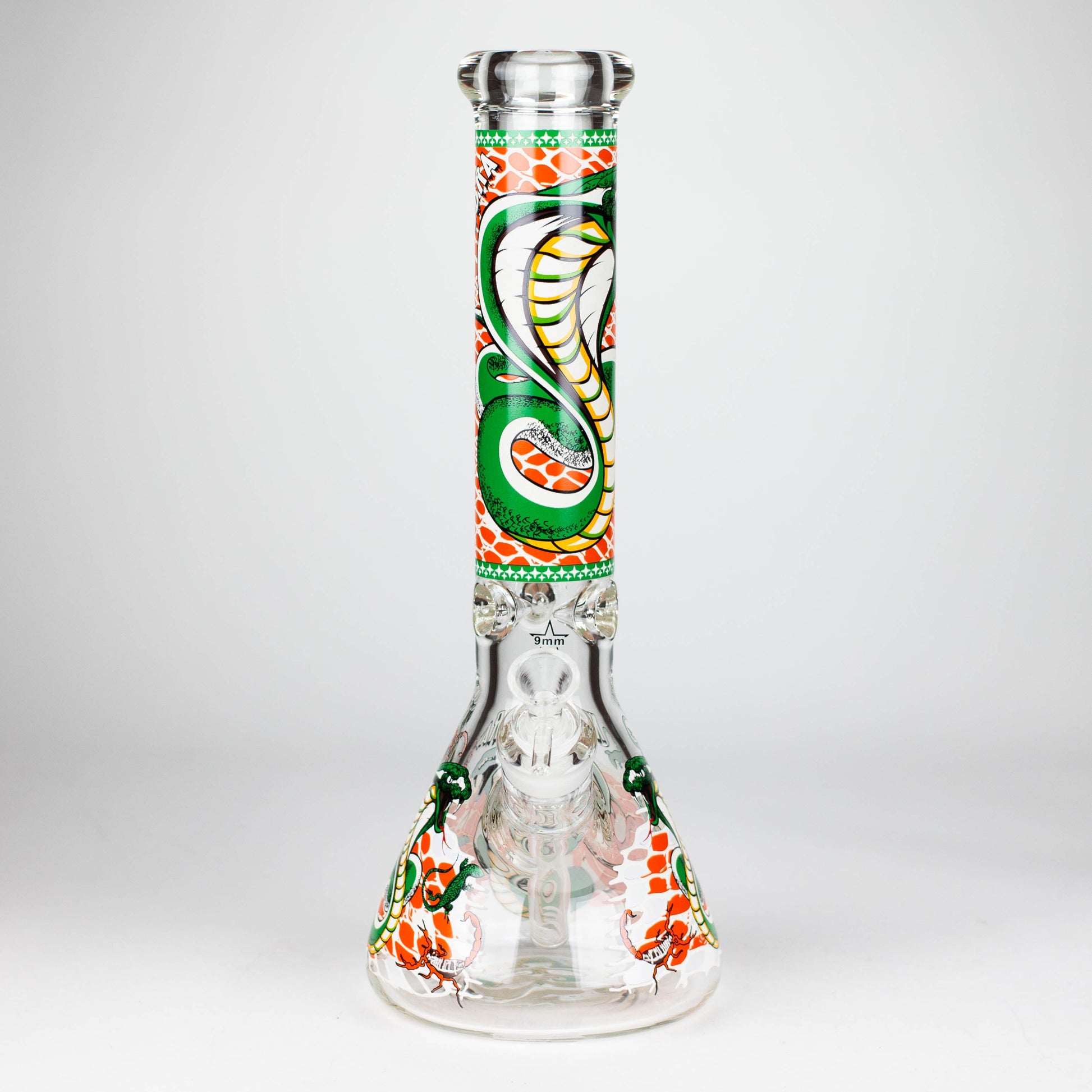 14" Cobra snake Glow 9mm glass bong [PIP868]_1