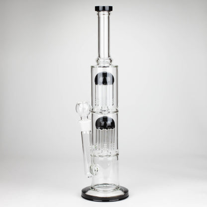 16" Color accented double percolator glass bong_2