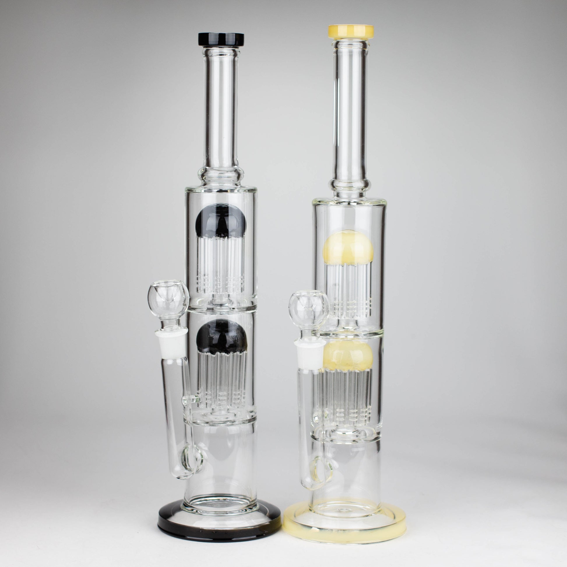 16" Color accented double percolator glass bong_0