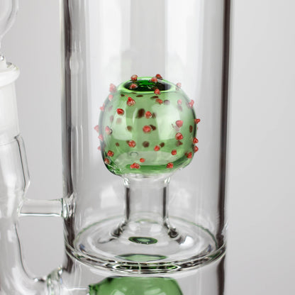 14" Color accented percolator glass bong with ball & Arm diffuser_9