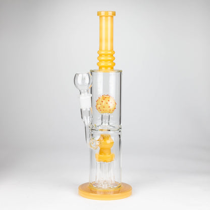 14" Color accented percolator glass bong with ball & Arm diffuser_5