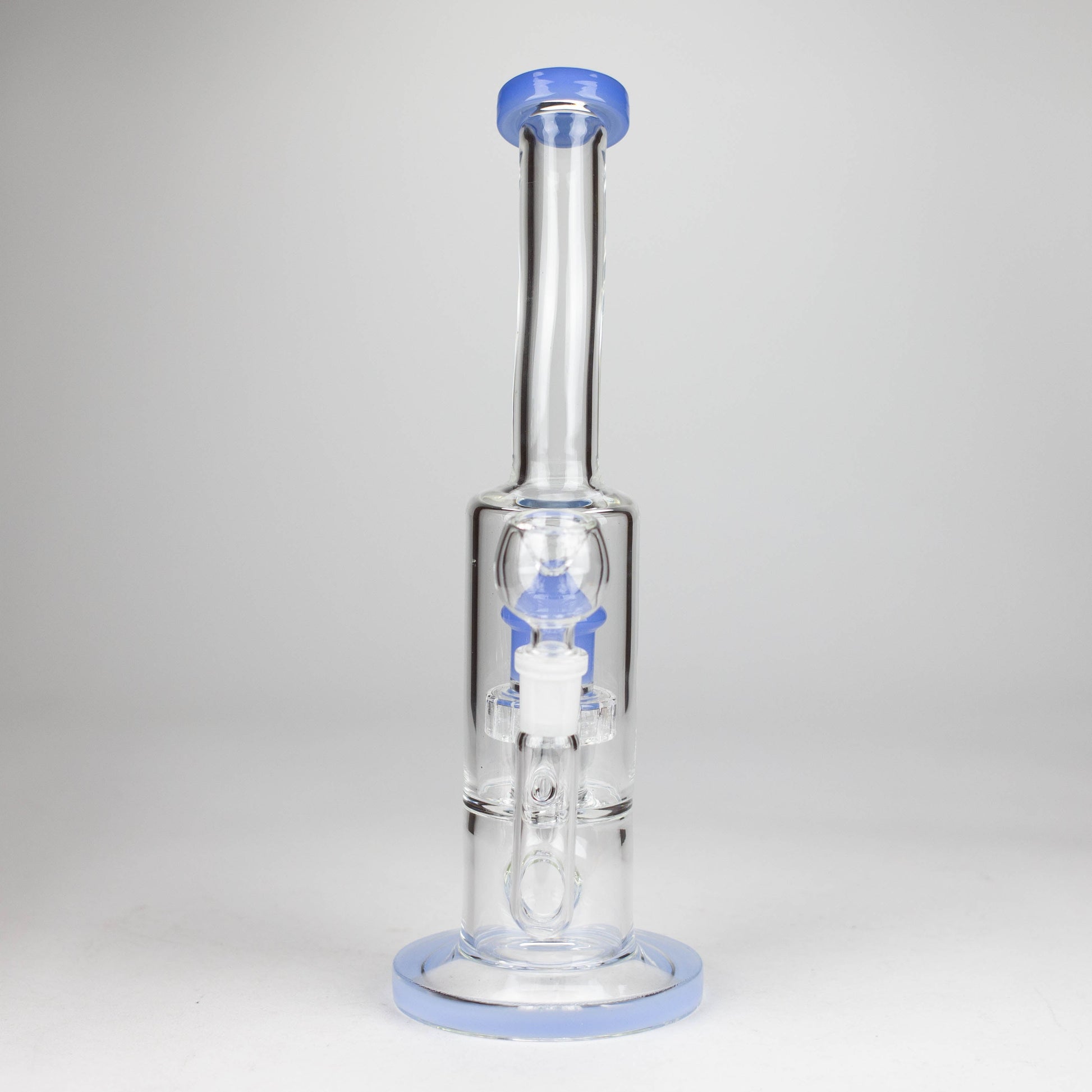 12" color accented bent neck glass bong_7