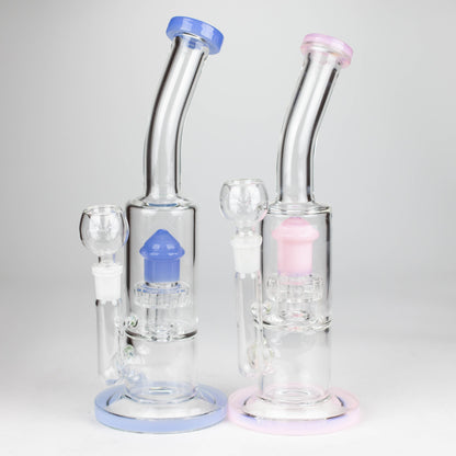 12" color accented bent neck glass bong_2