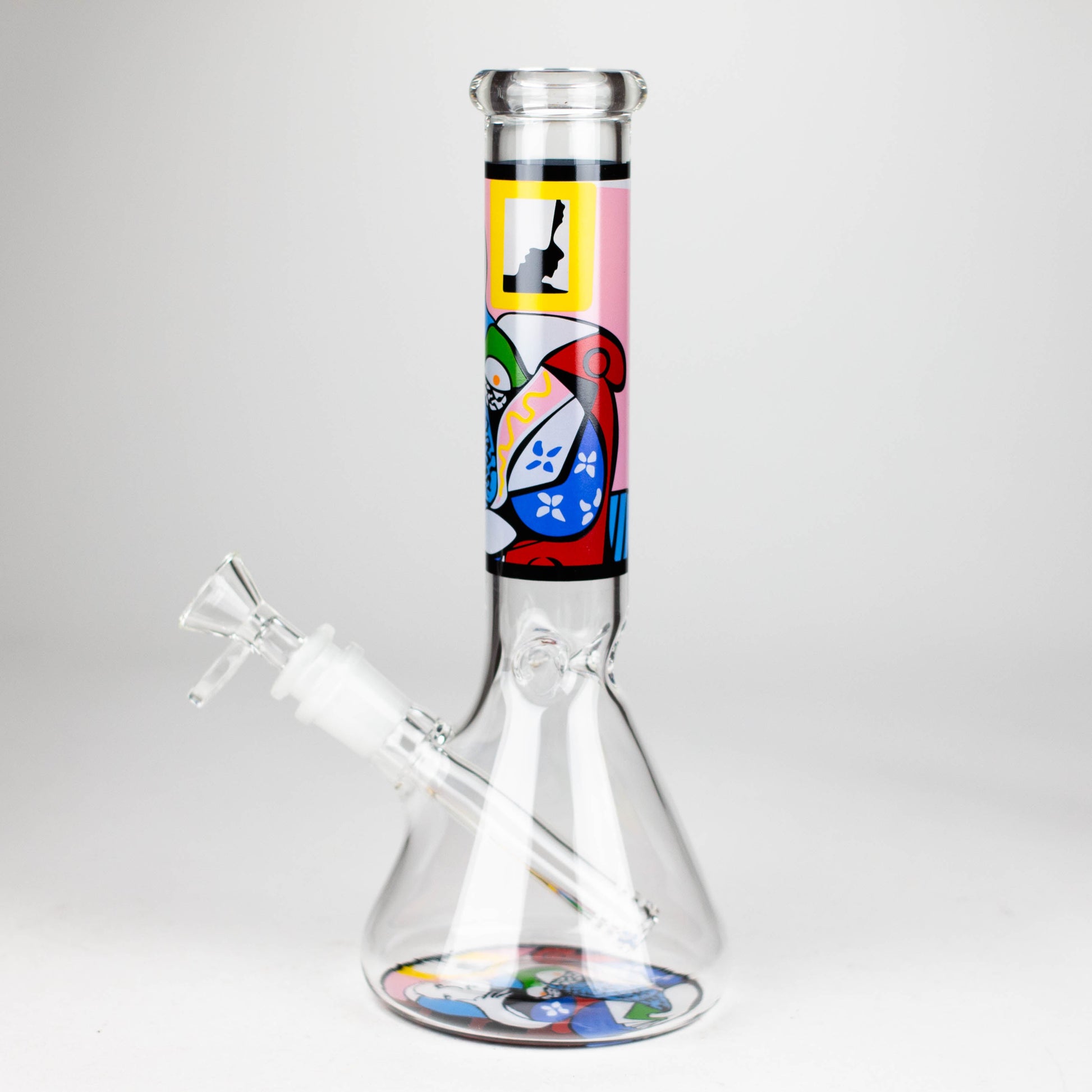 10" Glass Bong With Abstract Art Design_5