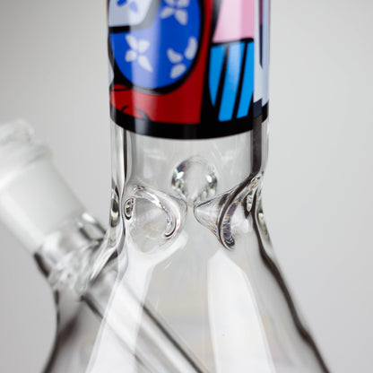 10" Glass Bong With Abstract Art Design_7