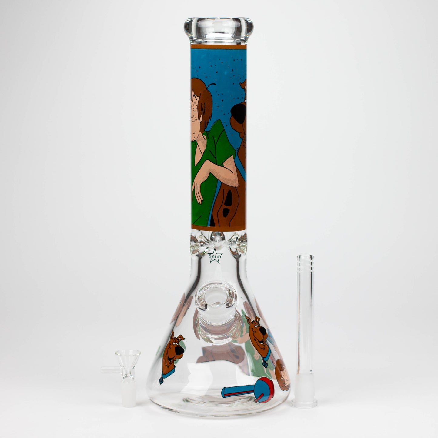 14" SD Cartoon 9mm glass water bong [GBT2112]_11