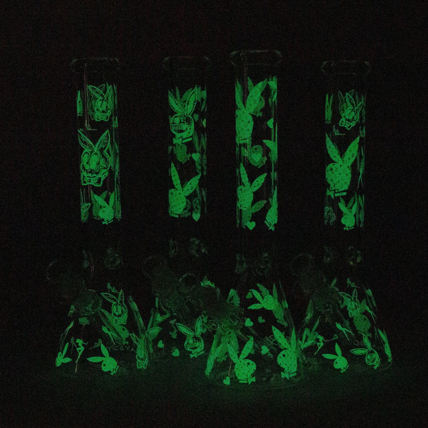 12" 5mm Luxury Design Glow in the Dark Glass Bong_4