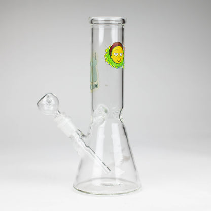 10" clear beaker glass water bong_1