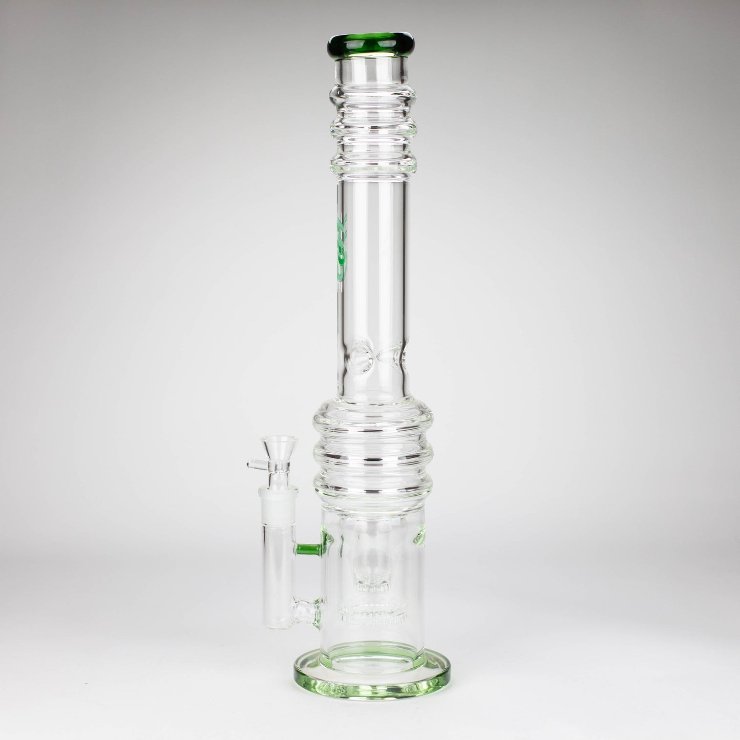 H2O | 18" 7mm glass bong with double layer honeycomb [H2O-5015]_5