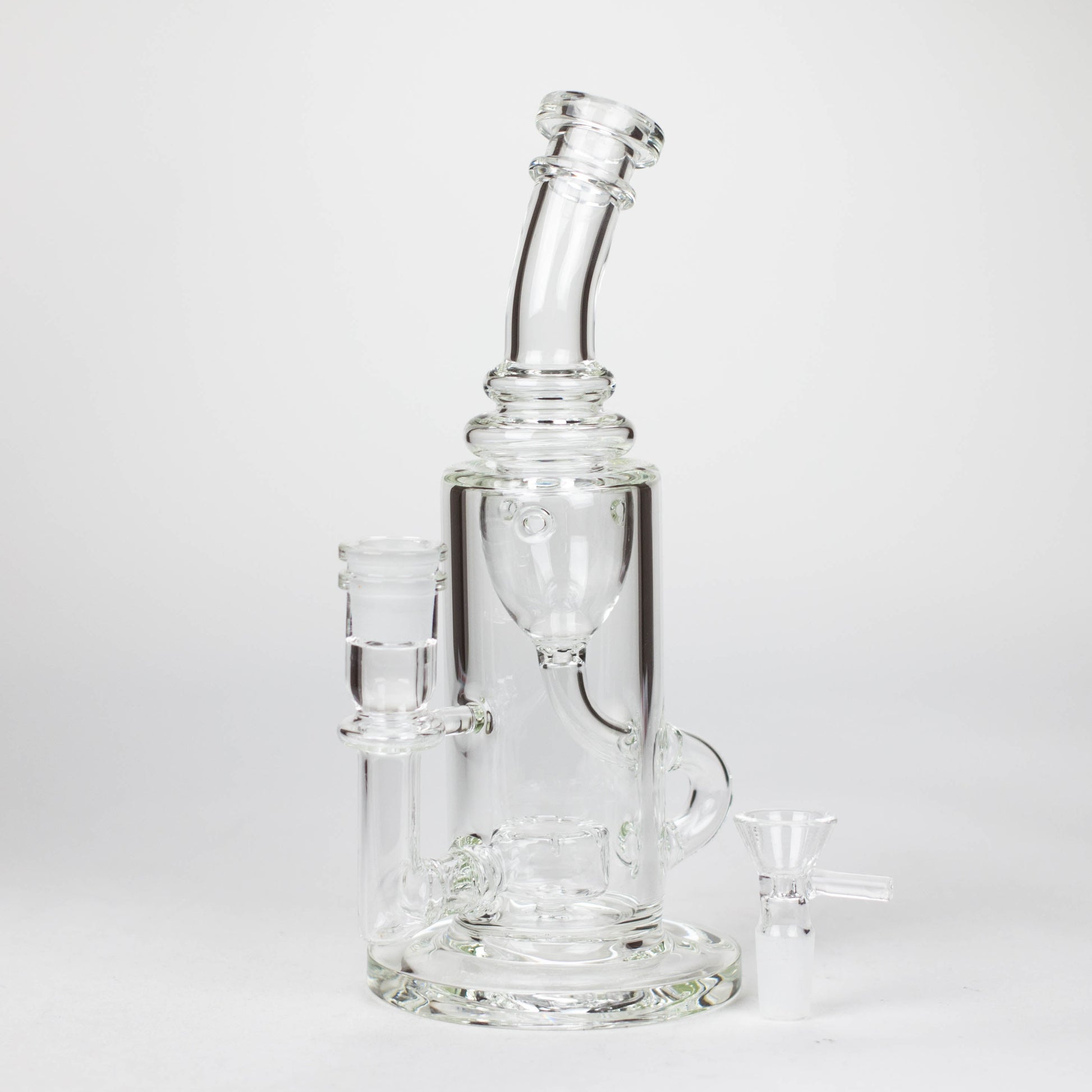 10″ Straight Tube Recycler Glass Bong [C1555]_7