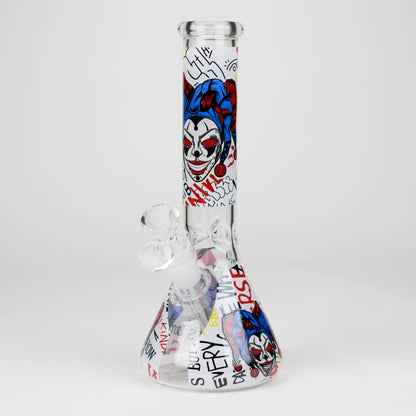 10" Glass Bong With Clown Design_3