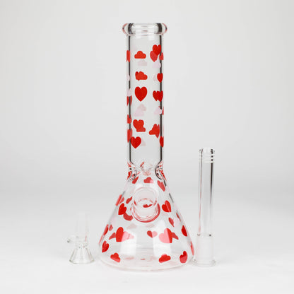 10" Glass Bong With Happy Valentine's Day Design_6