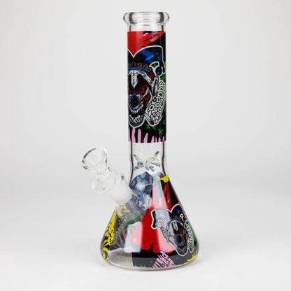 10" Glass Bong With Clown Design_2