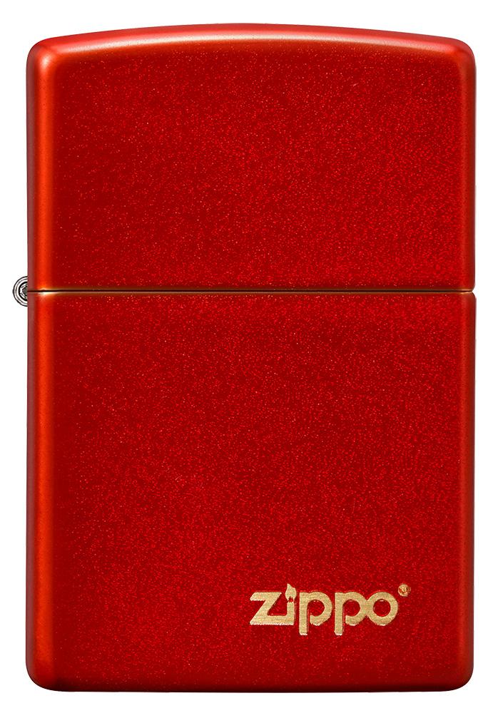 Zippo 49475ZL Metallic Red Matte Zippo Logo_0