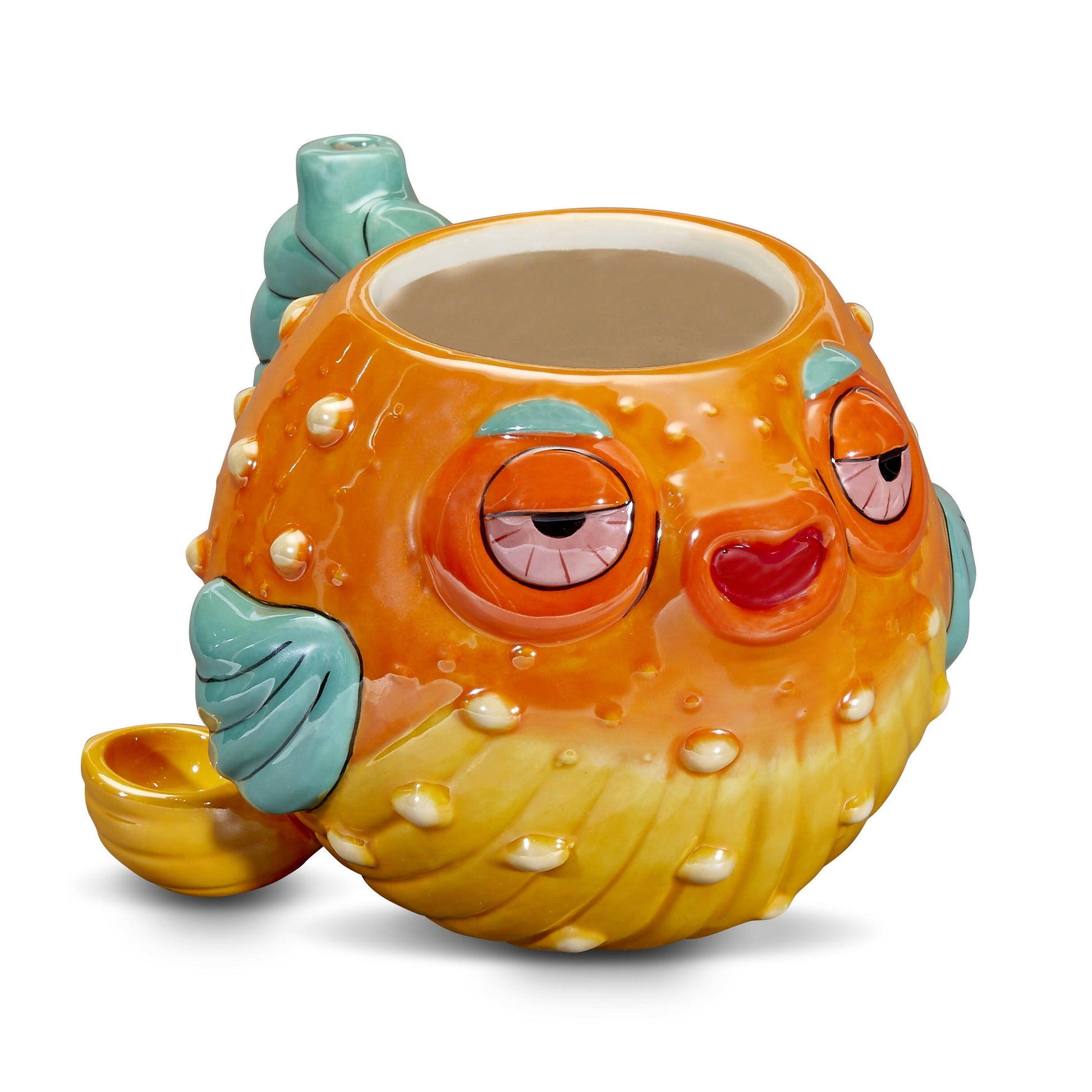 Stoned pufferfish mug pipe_0