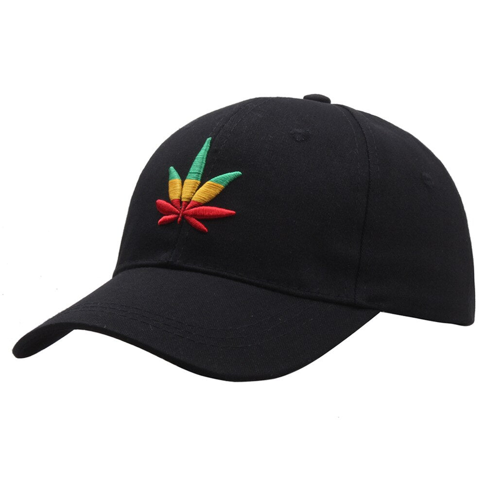 New Fashion Embroidery Maple Leaf White Cap Weed Snapback Hats For Men Women