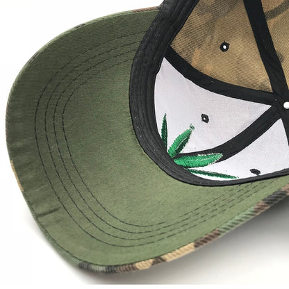 maple leaf five panel Snapback Camouflage Baseball Cap Casquette Casual Outdoor Sport Bone weed Trucker Hats For Men Women