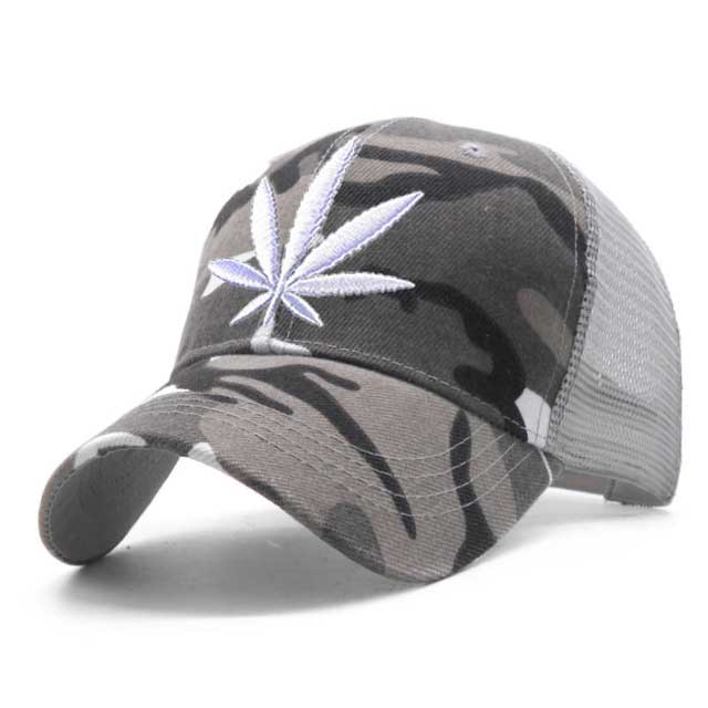 3D Embroidery Weed Baseball Caps 2019 Snapback Hat For Men Women Breathable Mesh Camouflage Dad Hat Casual Cap Truck Hats