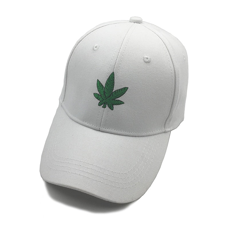 New Fashion Embroidery Maple Leaf White Cap Snapback Hats For Men Women Cotton Swag Hip Hop Fitted weed Baseball Caps