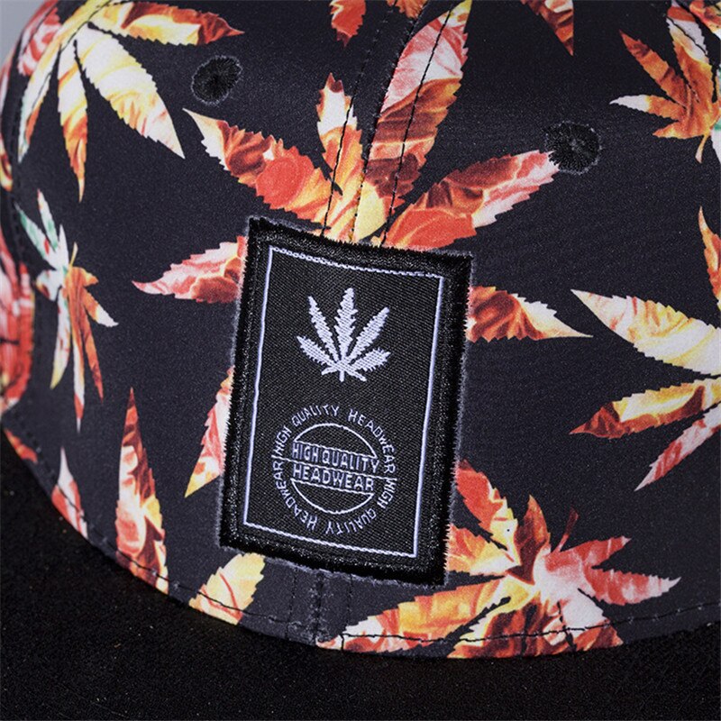 Maple leaf Snapback Hats Hip Hop weed Baseball Cap I Gorras Bones LOVE Haters For Men Women Bone Aba Reta Gorras Homme Casquette