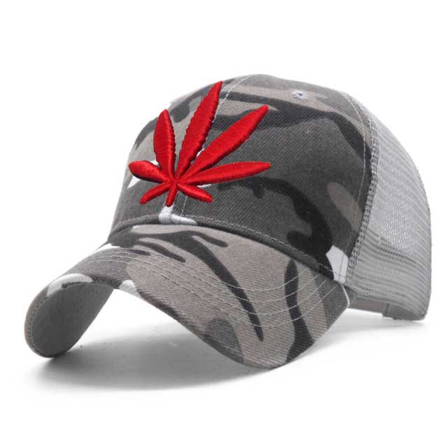 3D Embroidery Weed Baseball Caps 2019 Snapback Hat For Men Women Breathable Mesh Camouflage Dad Hat Casual Cap Truck Hats