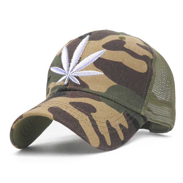 3D Embroidery Weed Baseball Caps 2019 Snapback Hat For Men Women Breathable Mesh Camouflage Dad Hat Casual Cap Truck Hats