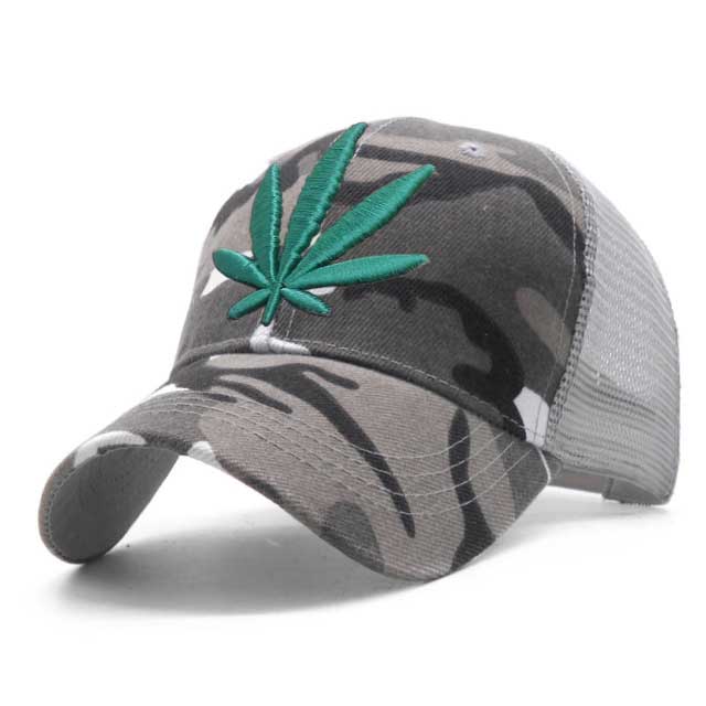 3D Embroidery Weed Baseball Caps 2019 Snapback Hat For Men Women Breathable Mesh Camouflage Dad Hat Casual Cap Truck Hats