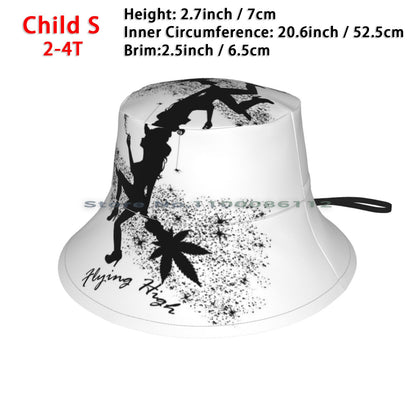 Flying High Witch Bucket Hat Sun Cap Witch Halloween Flying Weed Sexy Smoking Smoke Scary Spider Stars High Chill Dream Beauty