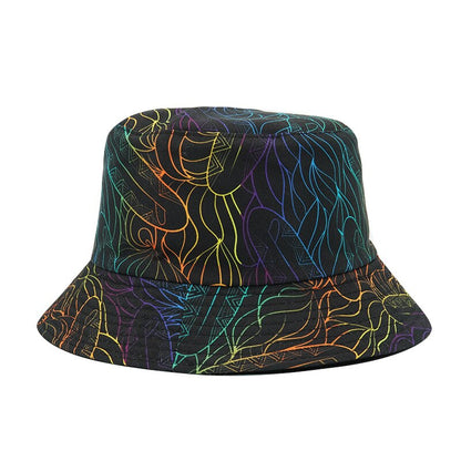 2023 Vintage Star Bucket Hats Men Women Weed Print Hip Hop Reversible Bob Summer Fisherman Hat Travel Beach Cap Panama