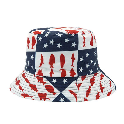 2023 Vintage Star Bucket Hats Men Women Weed Print Hip Hop Reversible Bob Summer Fisherman Hat Travel Beach Cap Panama