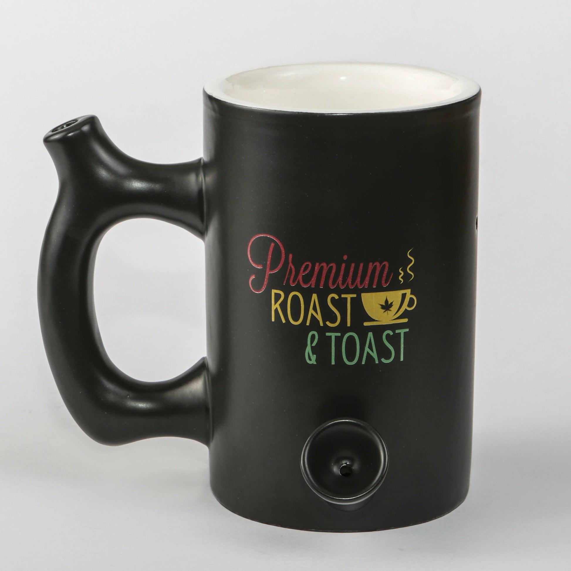 ROAST & TOAST PIPE MUG - SHINY BLACK WITH RASTA COLOR PRINT_0