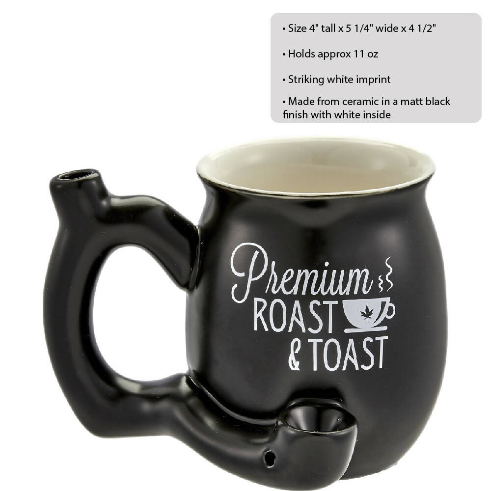 ROAST & TOAST PIPE MUG = MATTE BLACK WITH WHITE PRINT_1