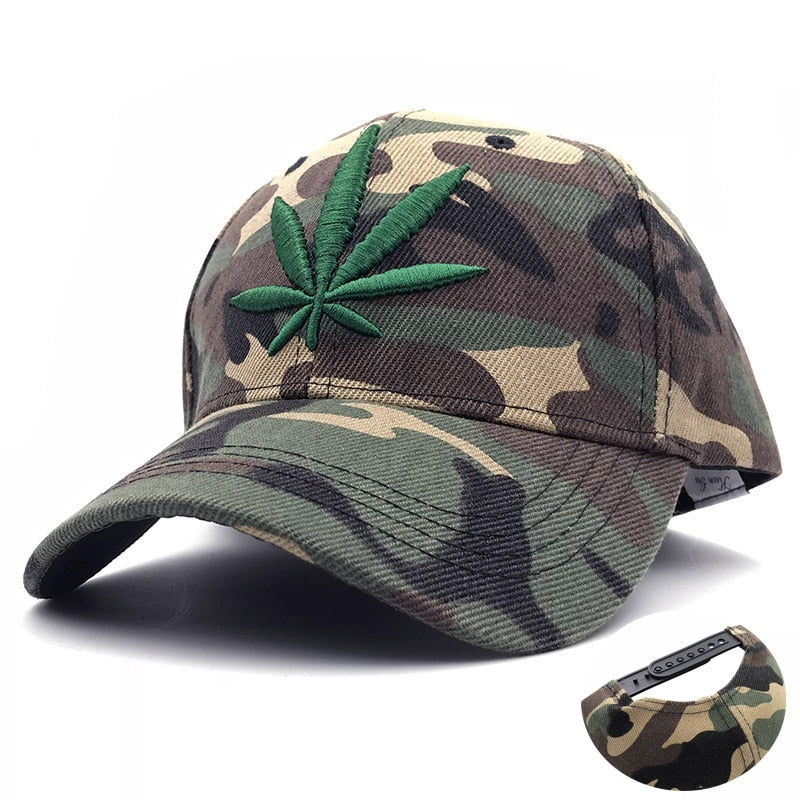 Camouflage Mens Maple leaf Baseball Caps Brand Engravings weed Dad Hats For Women Swag Hip Hop Snapback Cap Outdoor Sport Bone