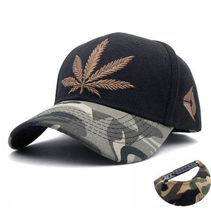 Camouflage Mens Maple leaf Baseball Caps Brand Engravings weed Dad Hats For Women Swag Hip Hop Snapback Cap Outdoor Sport Bone