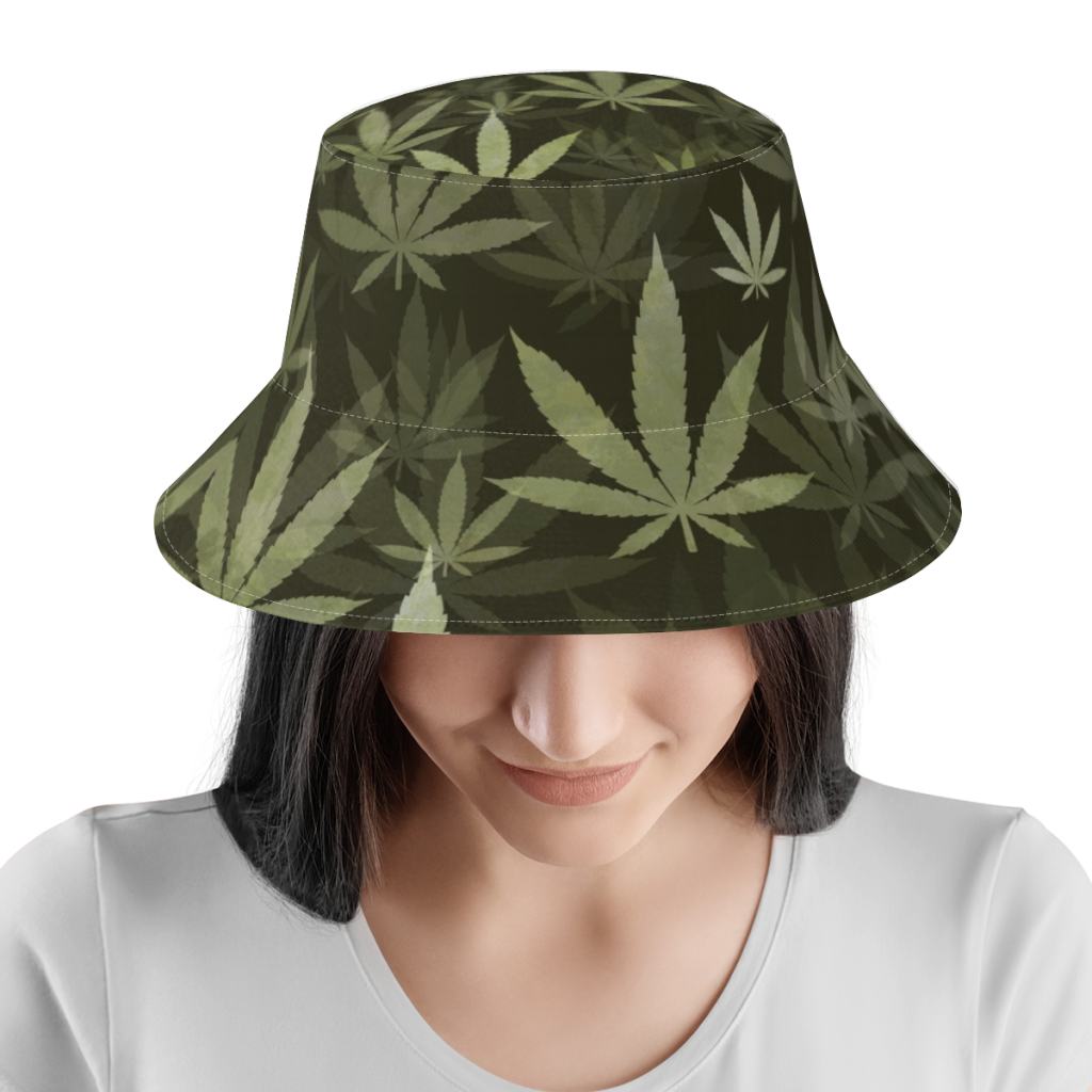 Weed Green Fisherman Hat Boy Girl Creative Maple Leaf Spring Summer Bucket Hats Hiking Caps Sun-Proof