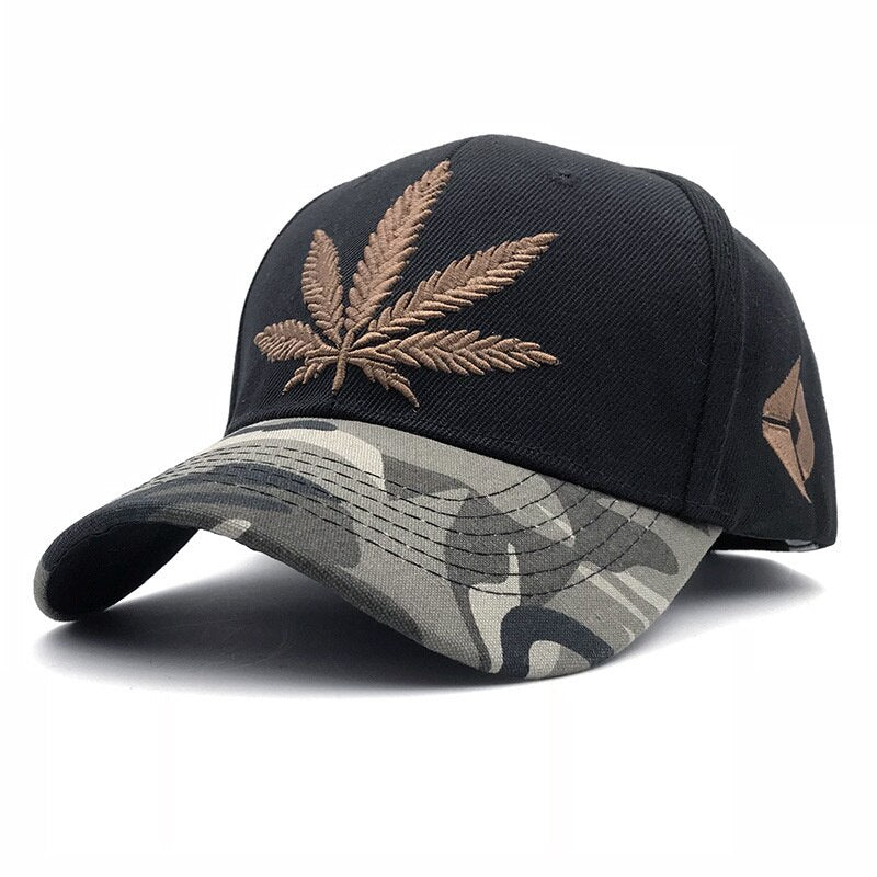 New Cotton Fashion Embroidery Maple Leaf Cap Snapback Hats For Men Women Cotton Swag Hip Hop Fitted Weed Baseball Caps