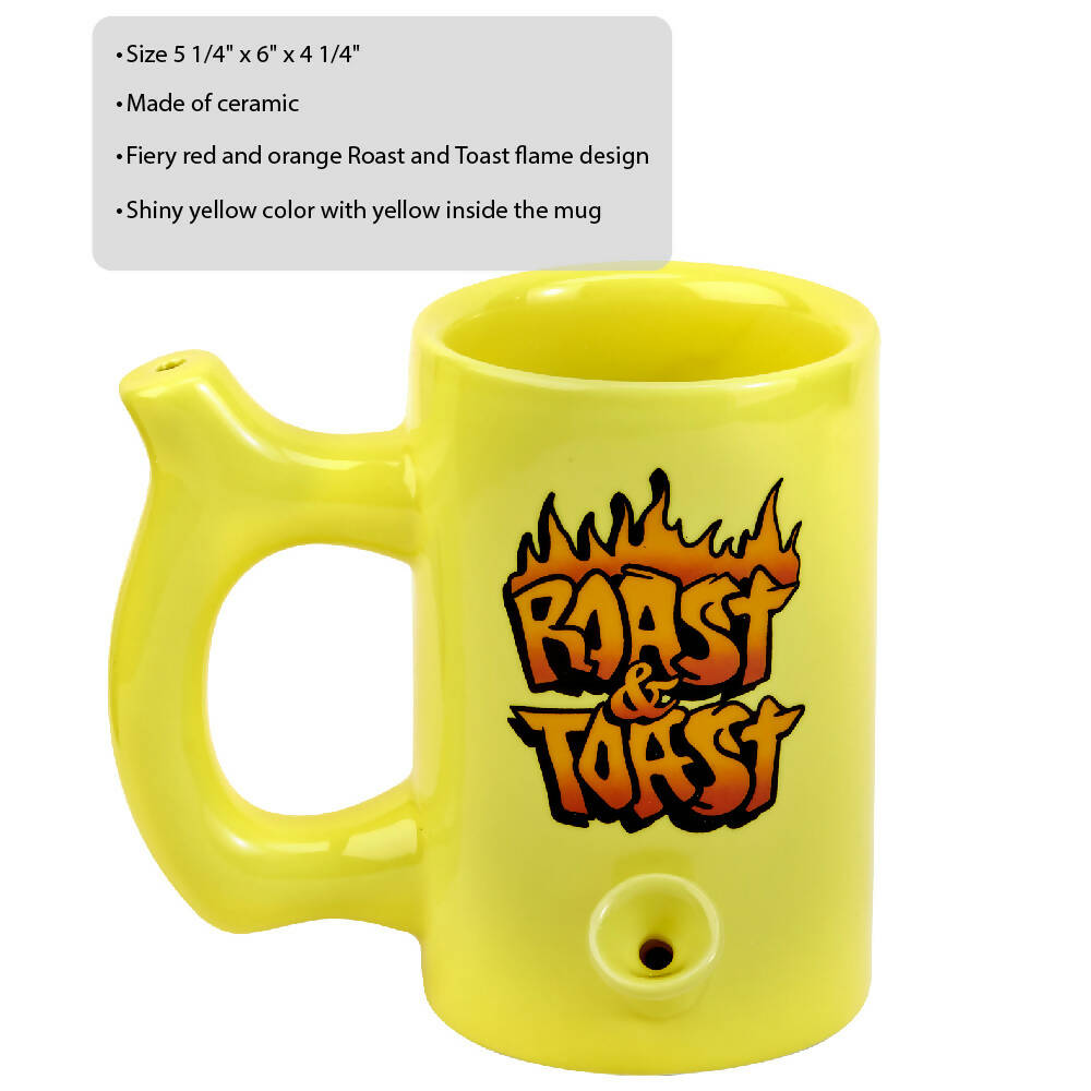 YELLOW ROAST & TOAST PIPE MUG WITH FLAME DESIGN_2