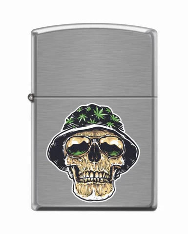 Zippo 58383 Leaf Cannabis Skull_0