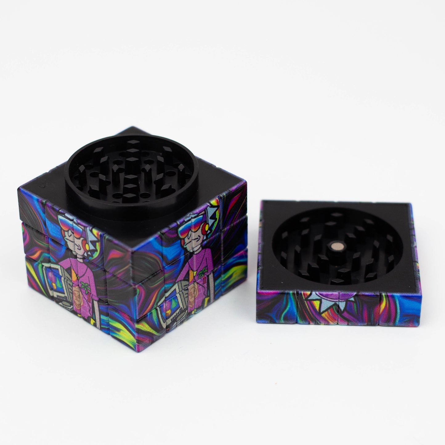 Cartoon Cube Herb Grinder - 4 Parts_5