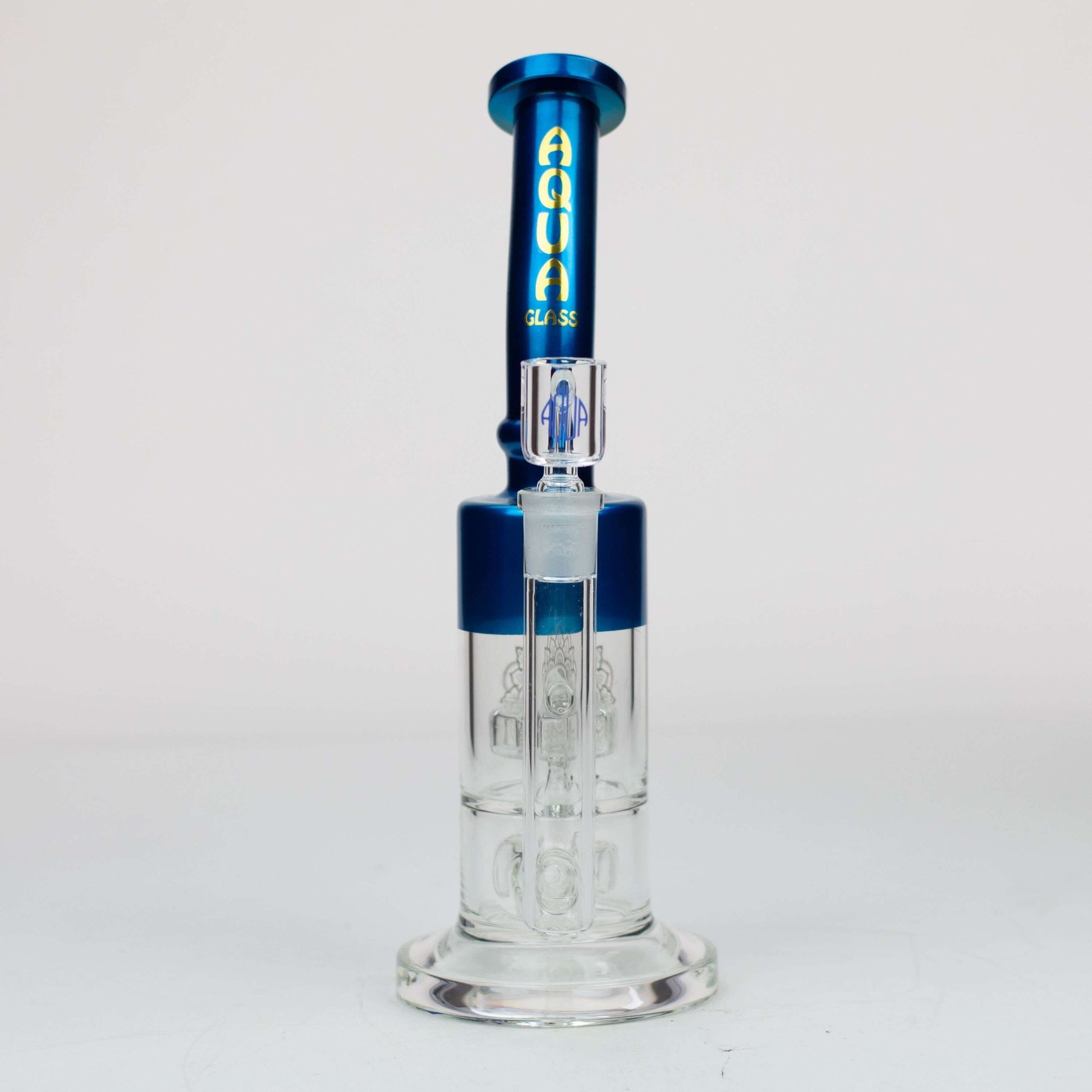 12" AQUA 2-in-1 Dual Barrel diffuser glass bong [AQUA118]_3