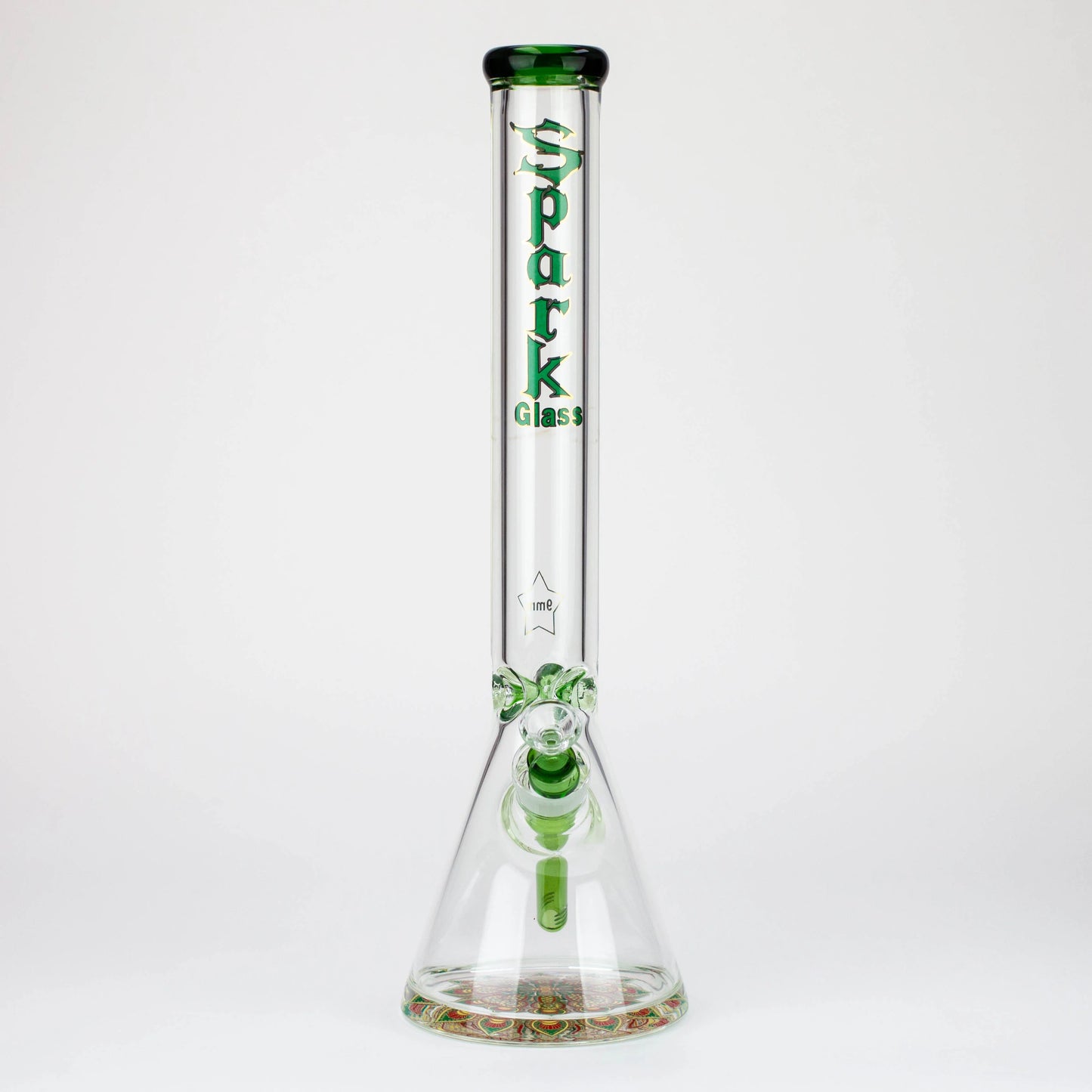 18" Spark 9 mm glass water bong with thick base_14