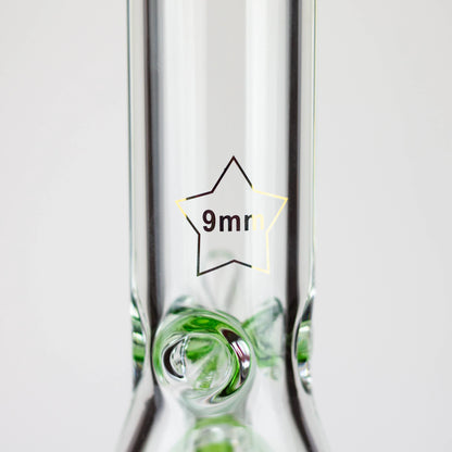 18" Spark 9 mm glass water bong with thick base_15